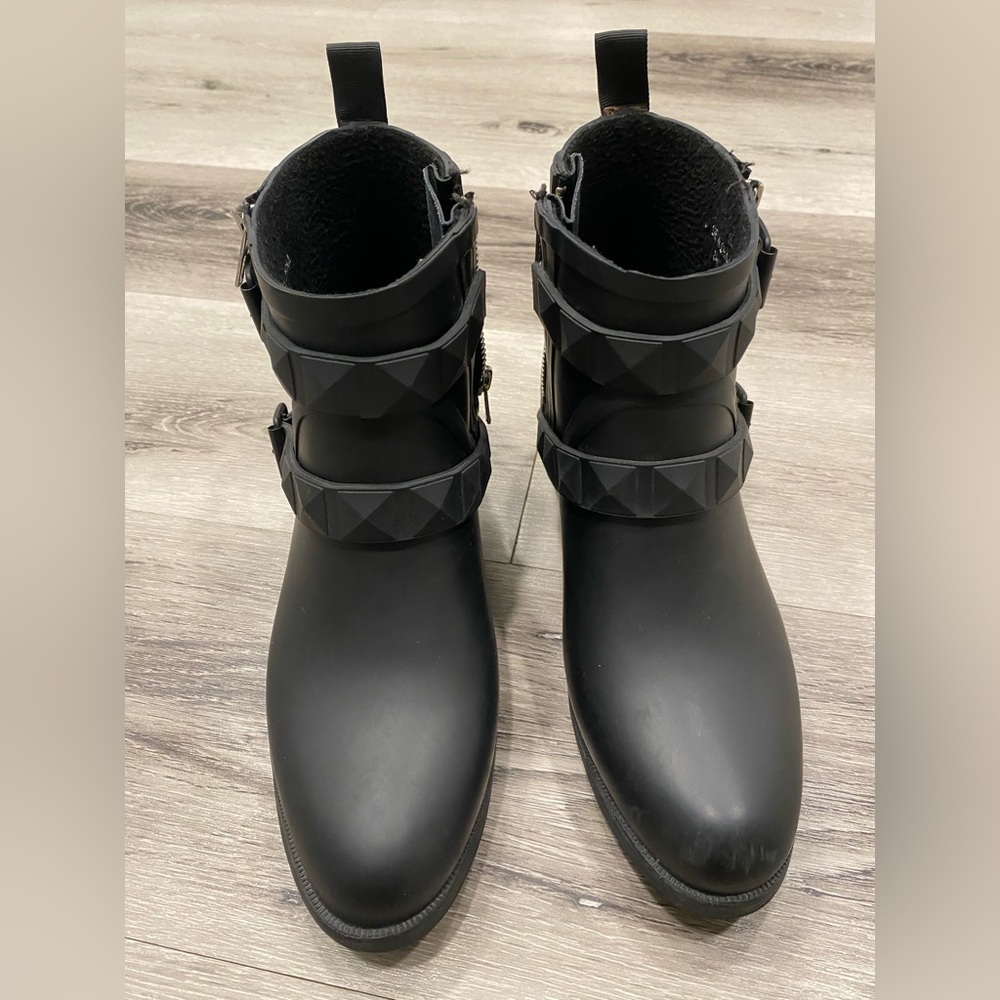 REBECCA MINKOFF Quincy Waterproof Rain Boots/Booties Women’s Size 8 Black - Picture 11 of 14
